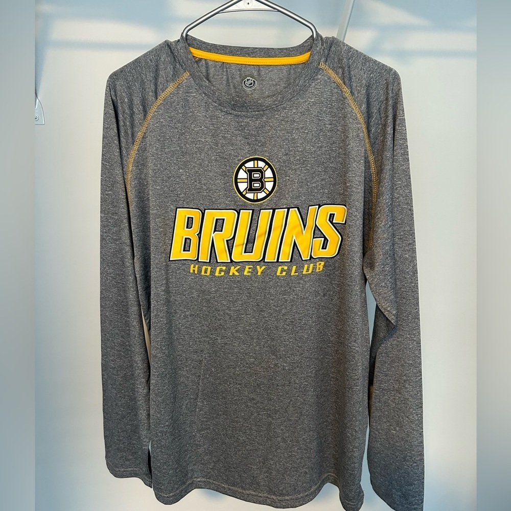 NHL Gray and Yellow Long Sleeve Shirt
